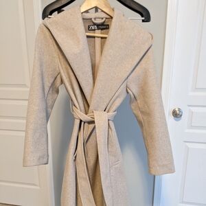 Zara belted hooded jacket